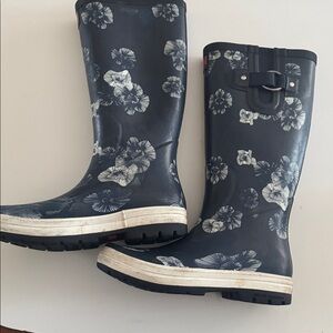 Helly Hansen W Veierland 2 Graphic Hibiscus Print Tall Rainboots Size 6